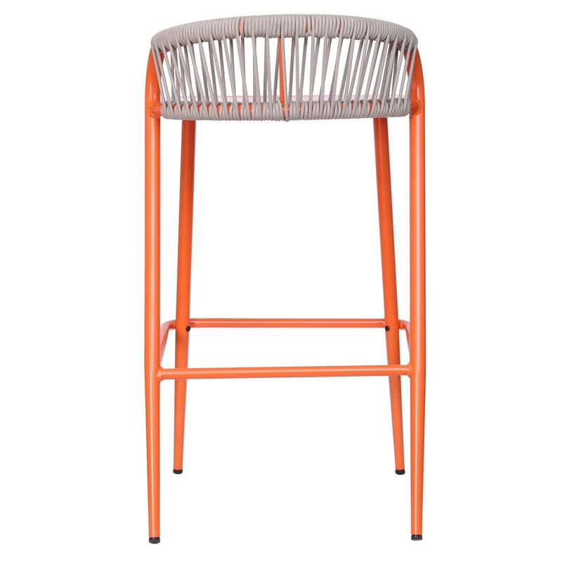 Christopher Knight Home - Samantha Durable Outdoor Barstools with Rope-Woven Backrest, Set of 2