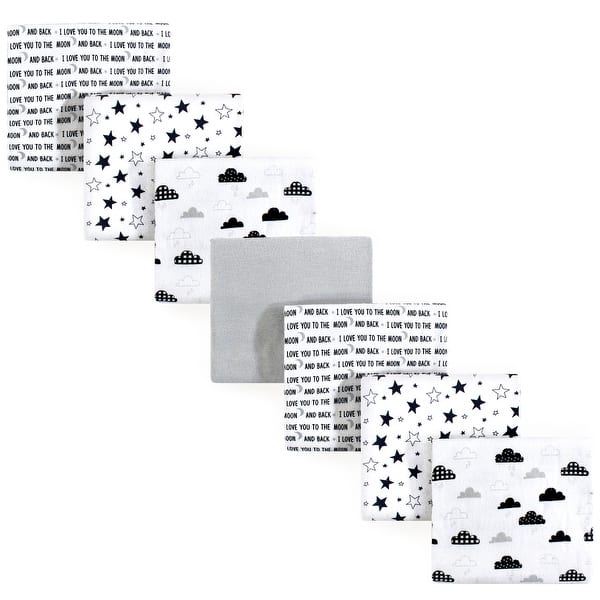 slide 1 of 1, Hudson Baby Infant Cotton Flannel Receiving Blankets Bundle, Moon And Back, One Size - Moon And Back - One Size One Size - Moon And Back