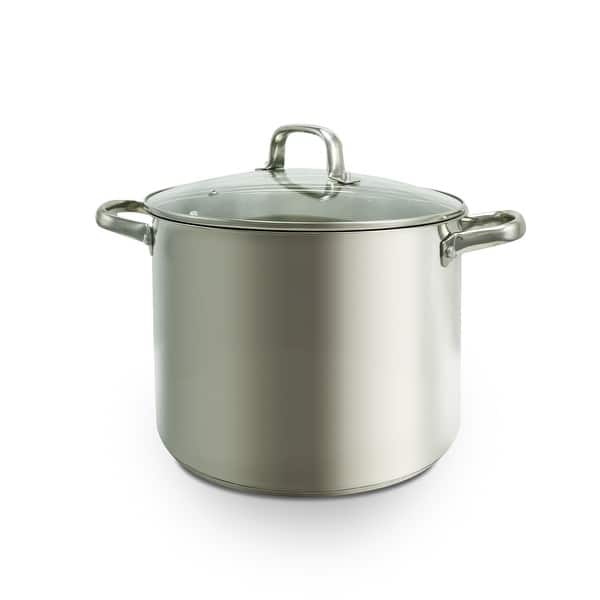 Mainstays Stainless Steel 16-Quart Stock Pot with Glass Lid 