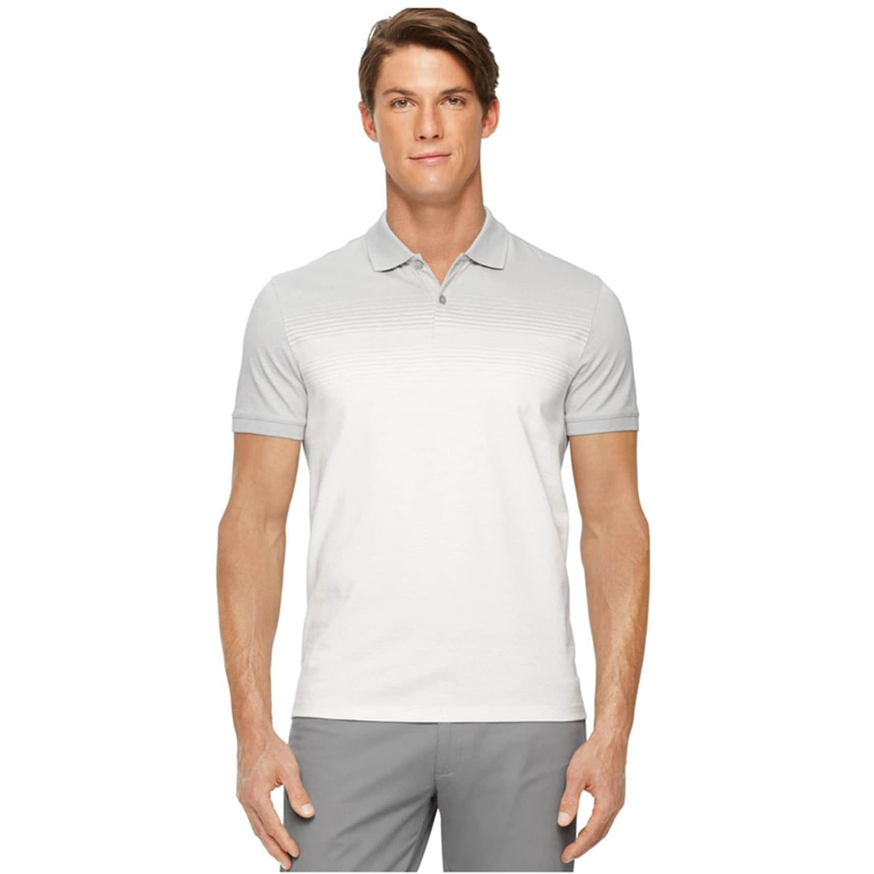 calvin klein men's black polo shirt