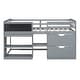 preview thumbnail 20 of 46, Stylish & Fun Design Low Loft Bed with Shelves, Drawers, Desk and Blackboard, Twin Size