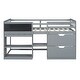 preview thumbnail 5 of 15, Twin Size Low Loft Bed with Rolling Desk, Shelf and Drawers, Grey