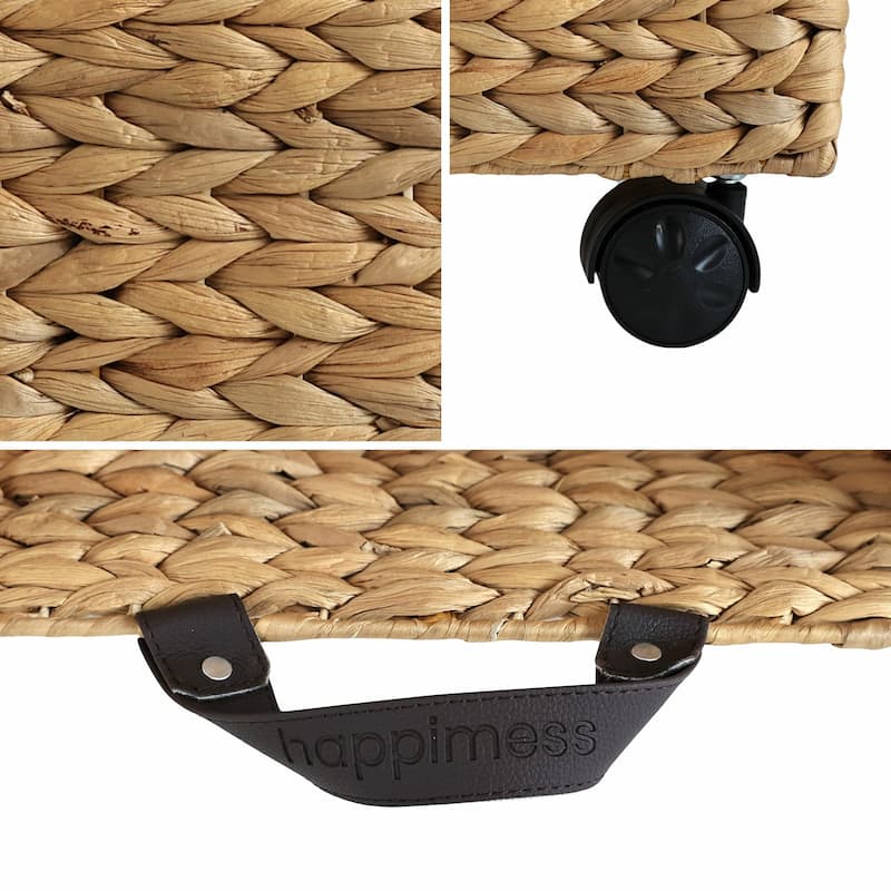 happimess 18.11" Handwoven Storage Bin with Wheels and Handles