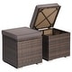 preview thumbnail 9 of 9, 2 PCS Patio Ottoman Multipurpose Outdoor Footstool Storage Box Grey
