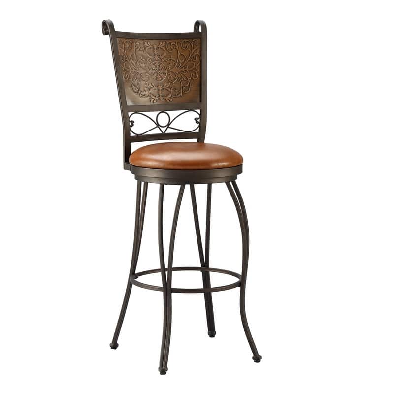 Bailey Stamped Back 30-inch Bar Stool - N/A - Copper