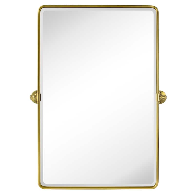 Woodvale Rectangle Metal Wall Mirrors - Brushed Gold - 23" x 35"