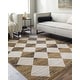 preview thumbnail 1 of 10, Livabliss Allegro Modern Diamond Area Rug Tan/Ivory - 6' 7" x 9'