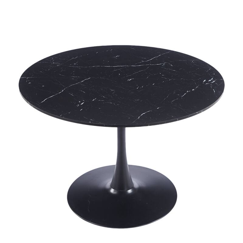 42.1"Tulip Table, Mid-Century Dining Table For 4-6 People - Round MDF Table Top (The Tabletop Consists Of Two Panels)