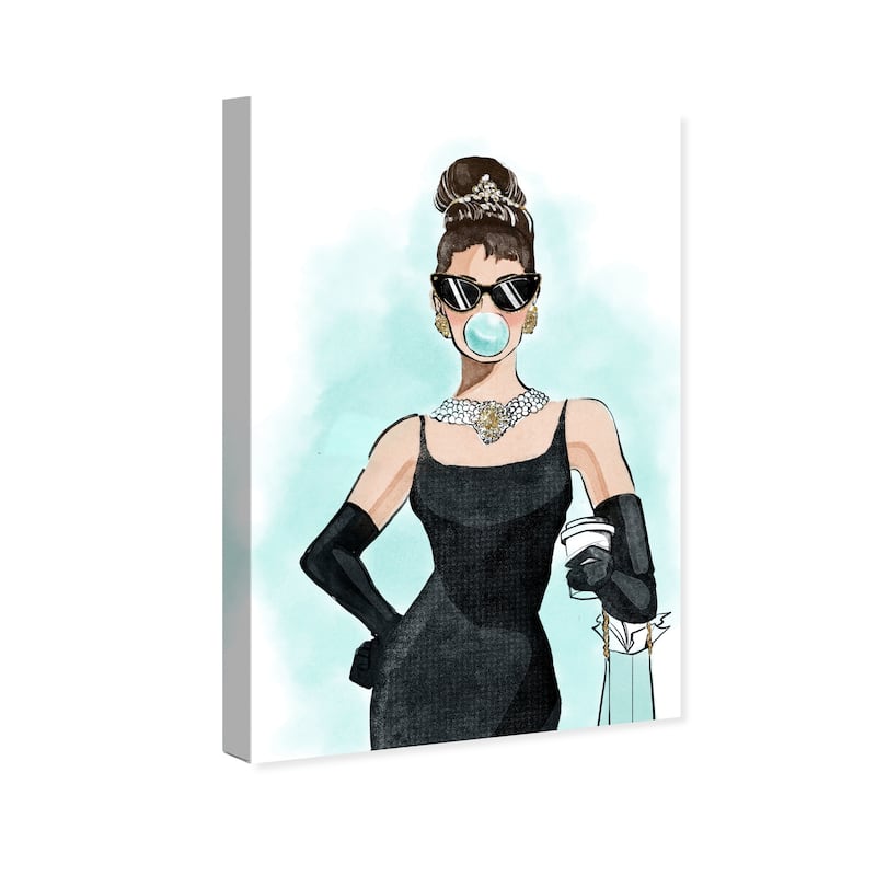 Wynwood Studio Fashion and Glam Shopping Icon Blue and Tiffany Blue Glam Wall Art Canvas Print