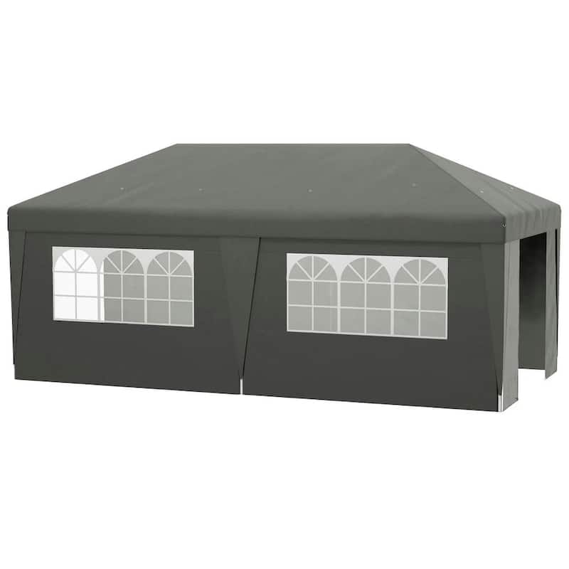 10' x 19.5' Pop Up Canopy Tent Height Adjustable, Leg Weight Bags, Bag