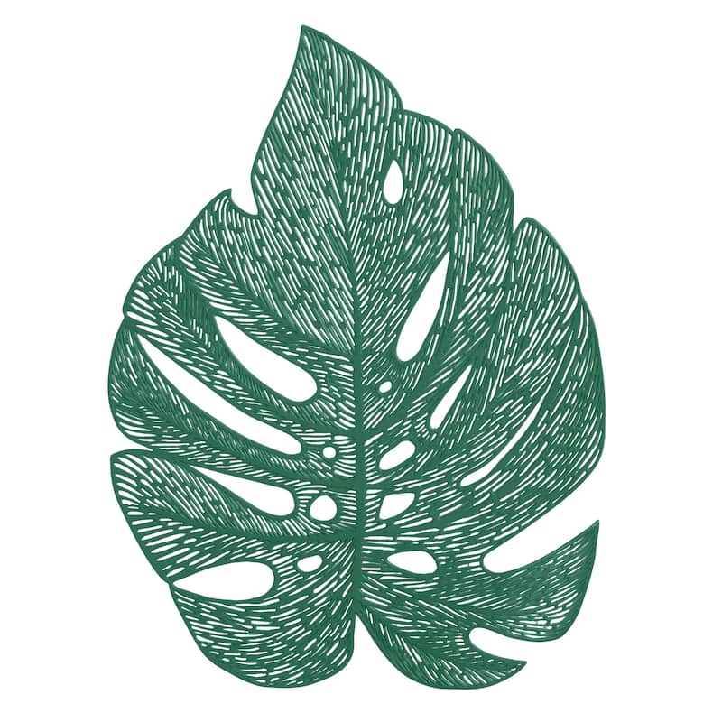 Home Details 4 Pack Leaf Shape Placemat - Green - 13" x 17"