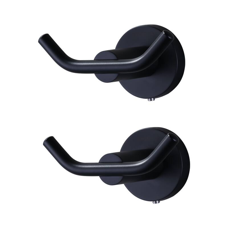 WOWOW Knob-Hook Double Robe/Towel Hook 2-Pieces - Matte Black
