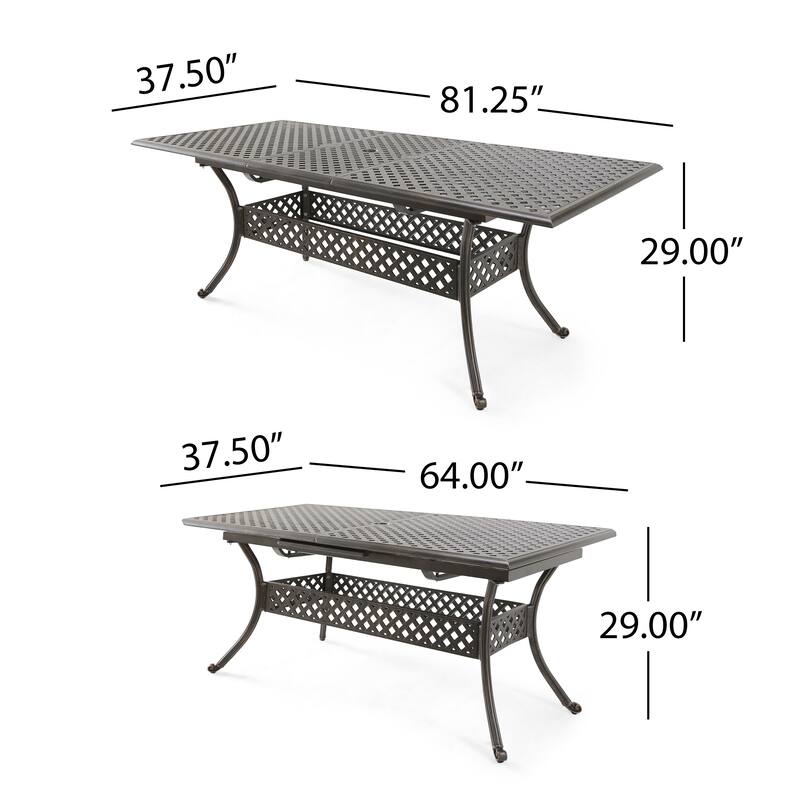 ABIGAIL CAST EXPANDABLE DINING table