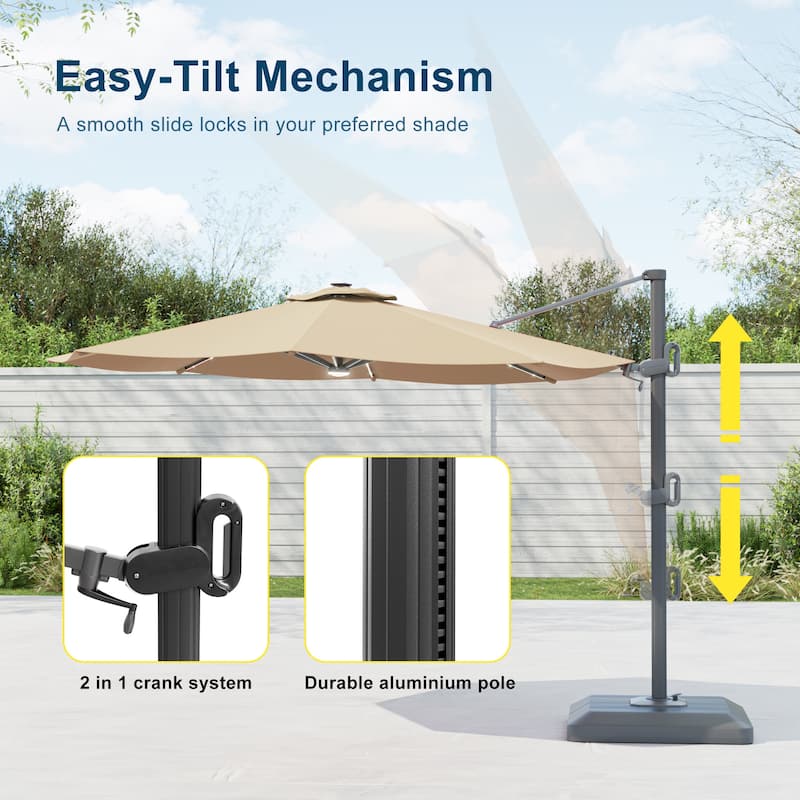 Outdoor 10FT LED Patio umbrella for Garden