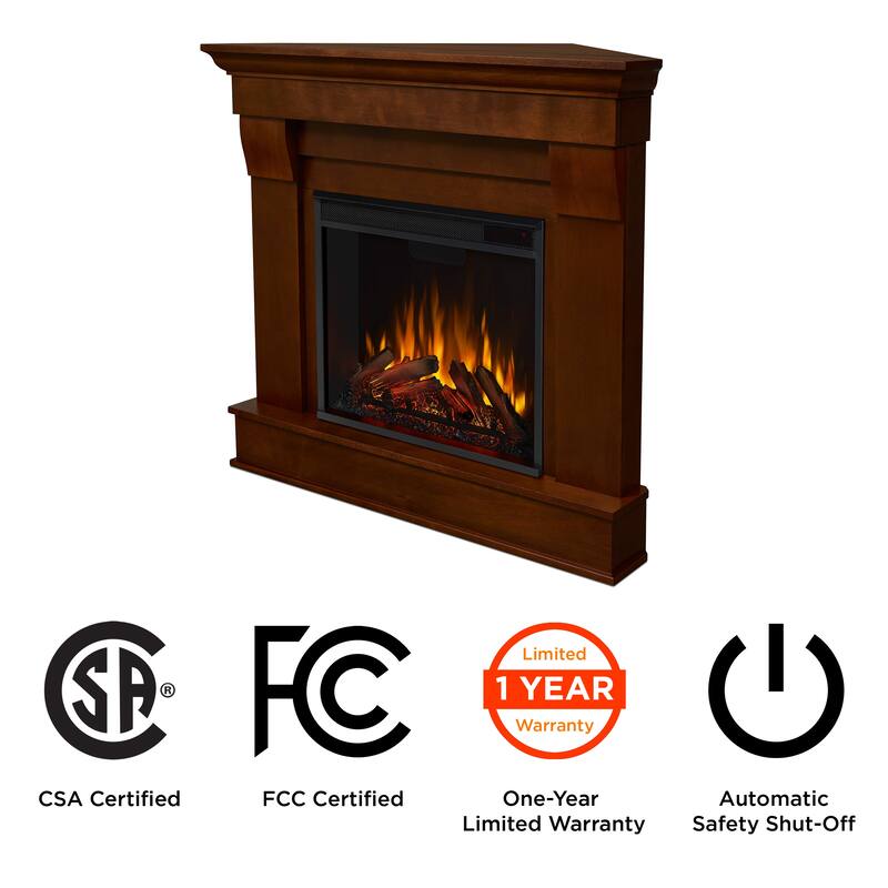 Chateau 41" Espresso Finish Electric Corner Fireplace bt Real Flame