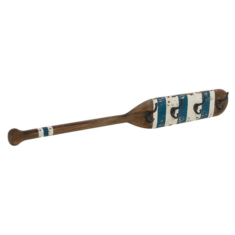 Wood 2 Hangers Wall Hook - Brown - Roche River Decor - 4"W x 48"L x 6"H