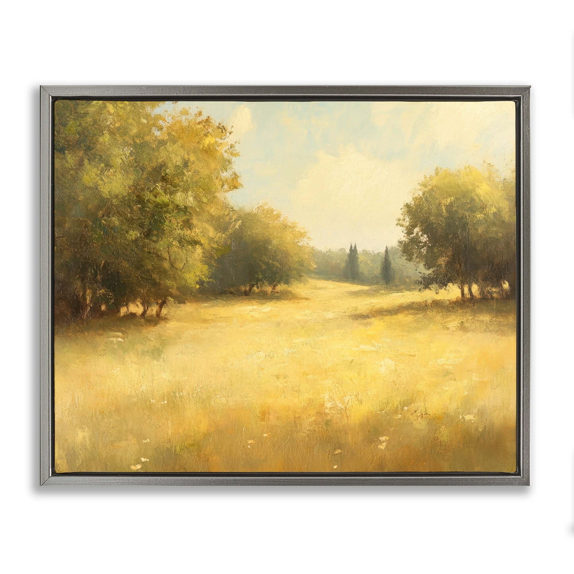 Stupell Calming Countryside Nature Framed Floater Canvas Wall Art Design By Petal Prints Design
