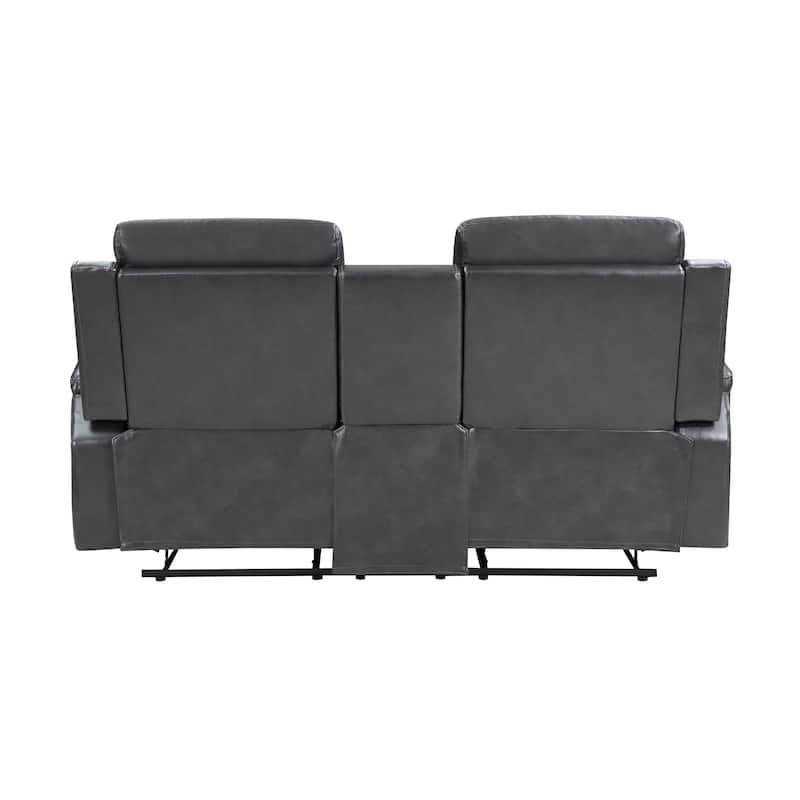 Nemesia Faux Leather Manual Double Reclining Loveseat