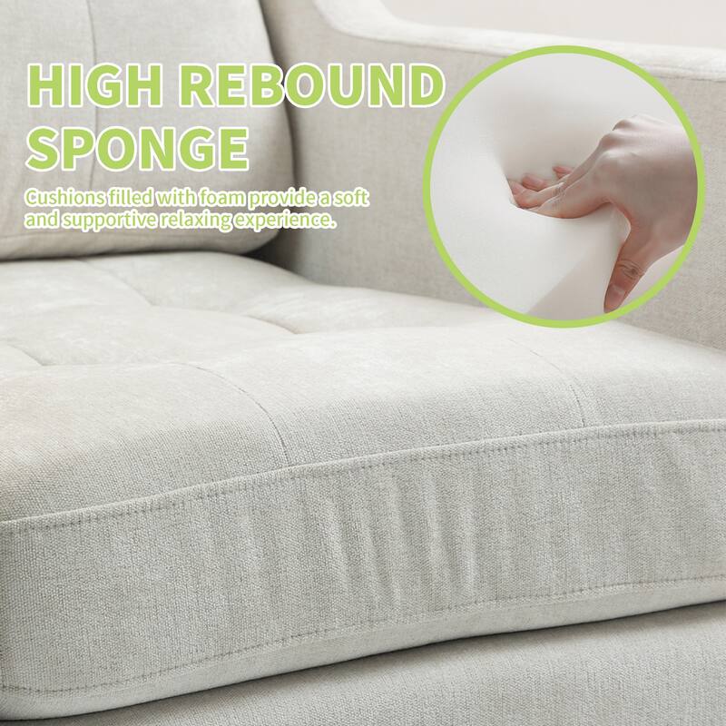 Chenille Accent Armchair, Upholstered Lounge Chair with USB Port, Single Sofa Chair with Wooden Legs & Side Storage