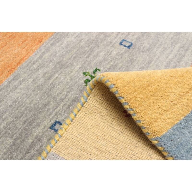 ECARPETGALLERY Hand Loomed Kashkuli Gabbeh Grey Wool Rug - 2'7 x 9'8