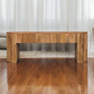 Artisan Furniture Solid Wood Soba Straight Media Unit , Light brown , Drawers