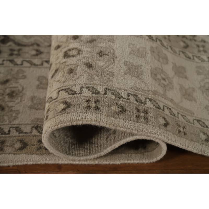 Oushak Area Rug Handmade Geometric Wool Carpet - 7'9"x 10'5"