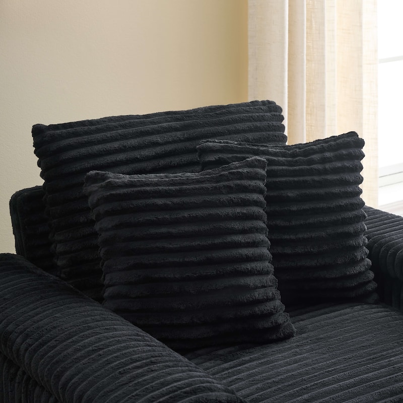 Corduroy Single Sofa Sets with 2 Throw Pillows and 500lb Weight Capacity