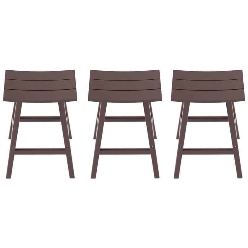 Laguna Hdpe All Weather Outdoor Patio 29" Saddle Seat Bar Stool (Set Of 3)