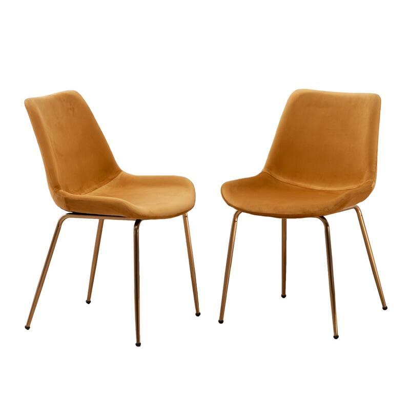 Modern Velvet Dining Chair with Metal Frame and Legs (Set of 2)