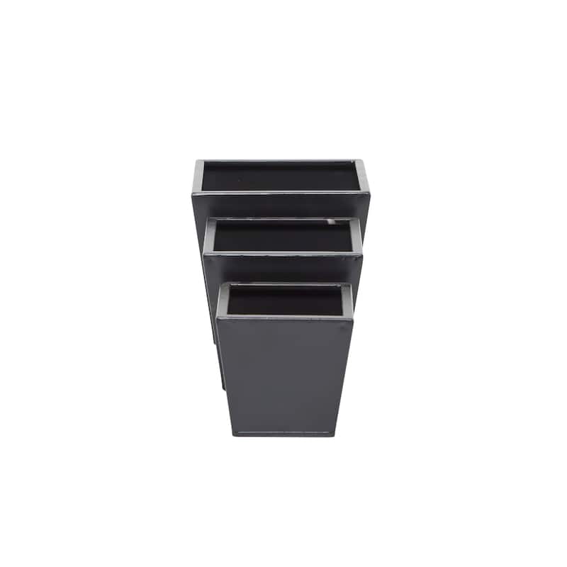White Metal Modern Planter (Set of 3) - S/3 7", 11", 5"H