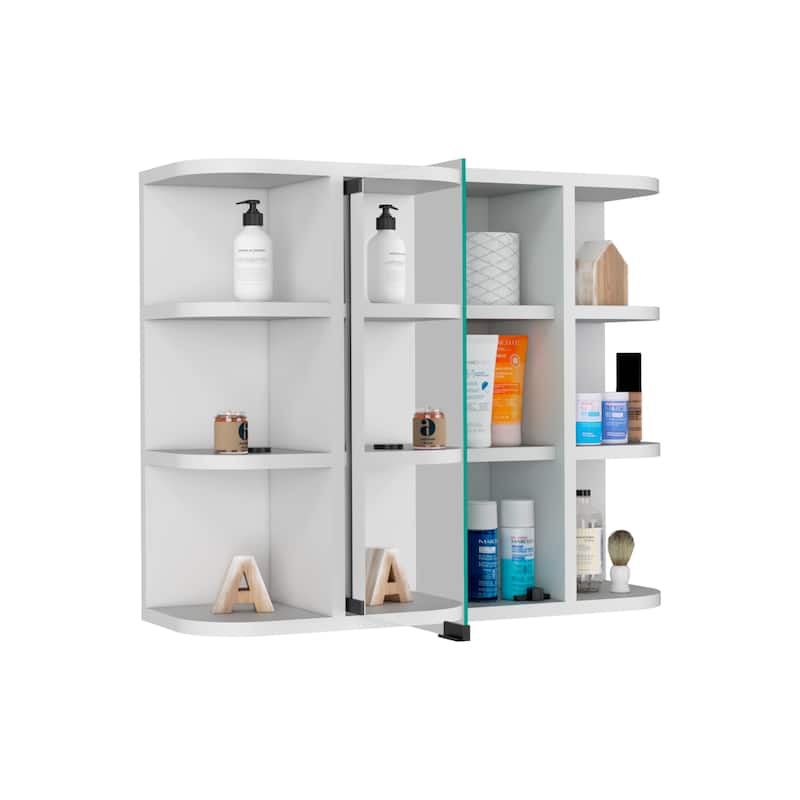 Medicine Cabinet Milano With Six External Shelves And Mirror