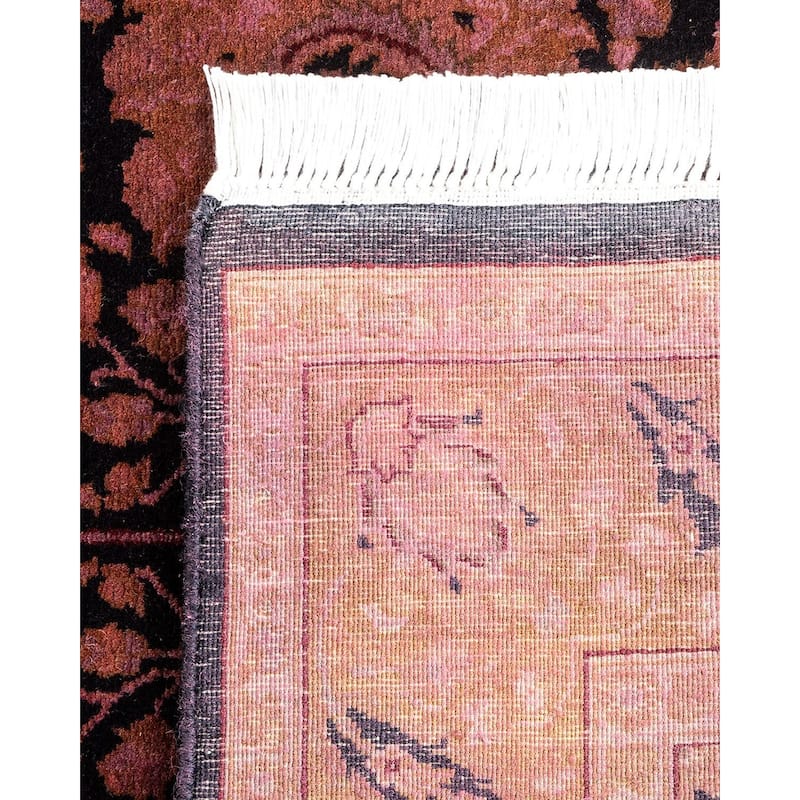 Overton Hand Knotted Wool Vintage Inspired Modern Contemporary Overdyed Pink Runner Rug - 3' 0" x 9' 1"