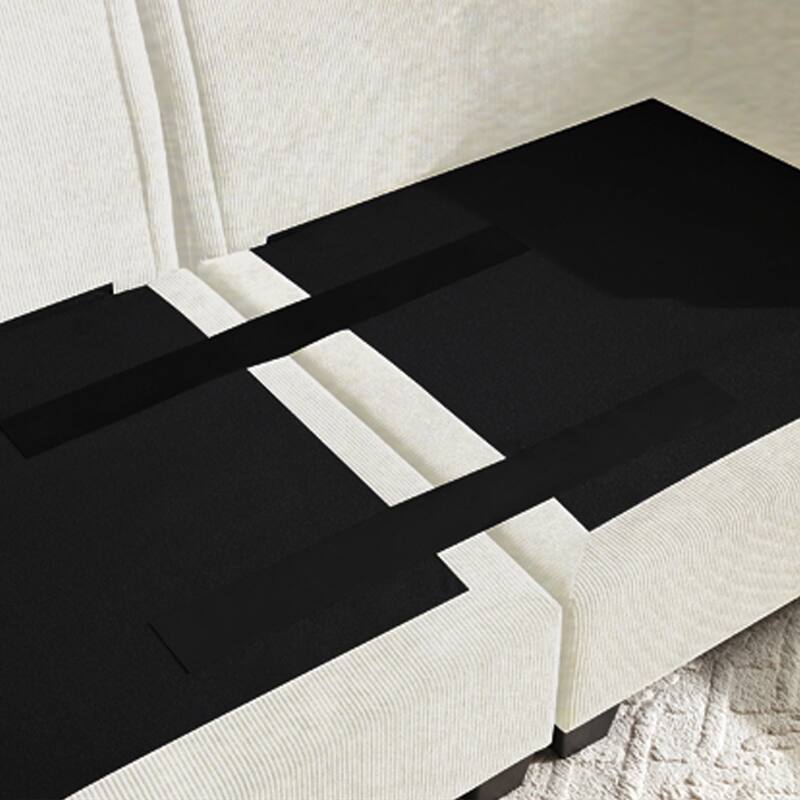 120.3" L-Shaped Sectional Sofa with Wide Seats, USB Charging, Foldable 360掳 Tray, Cup Holders, Storage Ottoman & Armrest