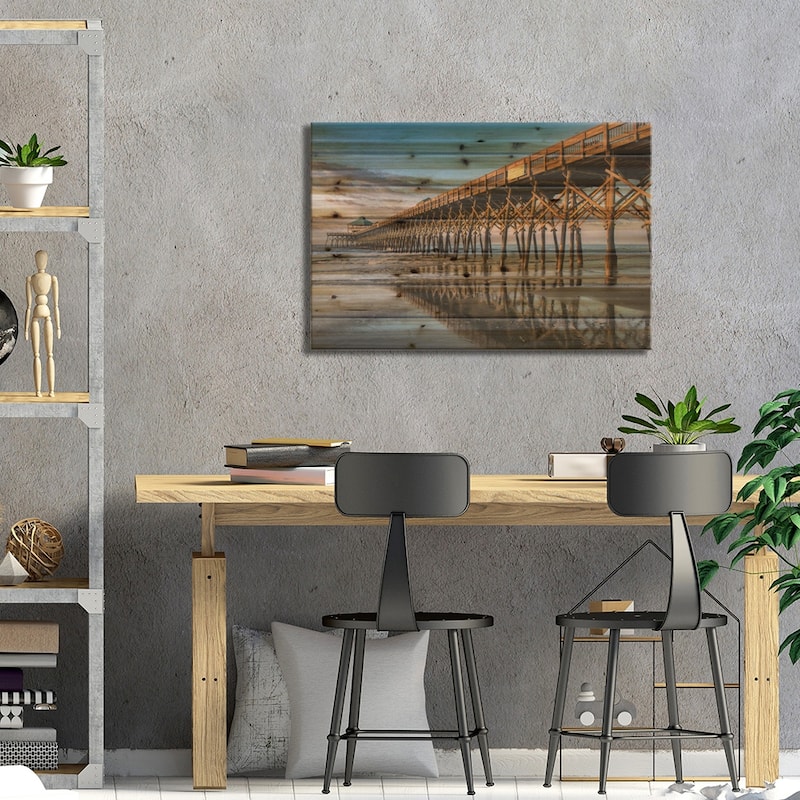 Sun Bath On Folly Beach Print On Wood by Danny Head - Multi-Color