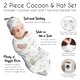 preview thumbnail 6 of 4, Farm Animals Boy Girl Baby Cocoon and Beanie Hat Sleep Sack - 2pc Set - Watercolor Farmhouse Horse Cow Sheep Pig Gender Neutral