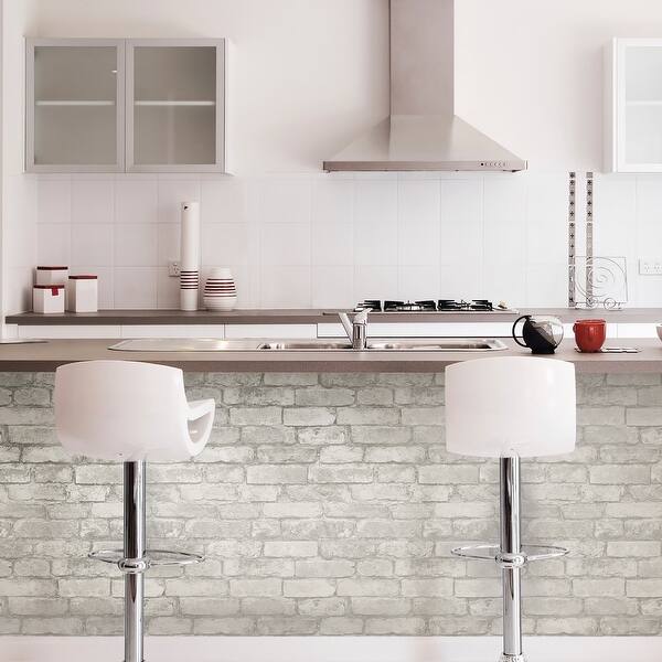 Shop Brewster Nu3010 Nuwallpaper Rustic Brick Wall Peel And Stick
