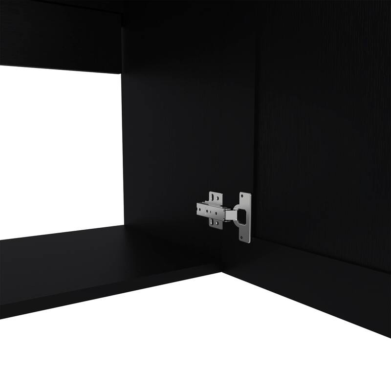 Modern Style Wall Cabinet, 2 Doors with durable Materials, Black Wengue