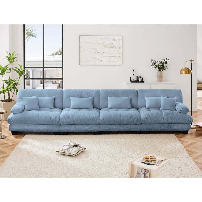 GDFStudio - Chenille 4-Seater 173.2" Deep Seat Sofa Couch