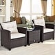 preview thumbnail 11 of 81, Costway 3PCS Patio Rattan Furniture Set Cushioned Conversation Set - See Details