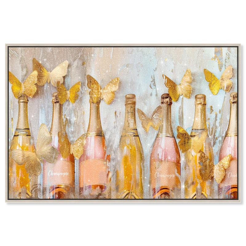 Golden Bright Campagne Line Canvas by Art Remedy - Silver - 15" x 10"
