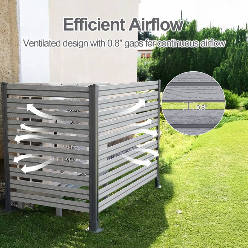 Aoodor Patio Privacy Screen 49''W x 50''H Air Conditioner Fence - N/A