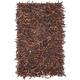 SAFAVIEH Handmade Leather Shag Carlijn Modern Decorative Rug - 3' x 5' - Saddle