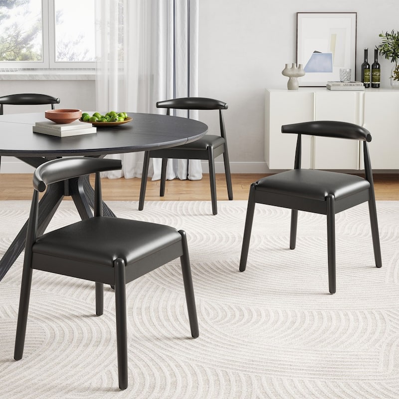 47.2" Round Solid Wood Dining Table with Intersecting Pedestal Base