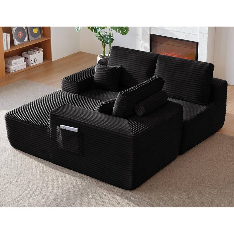 104" Cloud Sectional Sofa with L-Shape Chaise and Side Pockets, Modern Modular Design, Deep Seating, Upholstered Couch