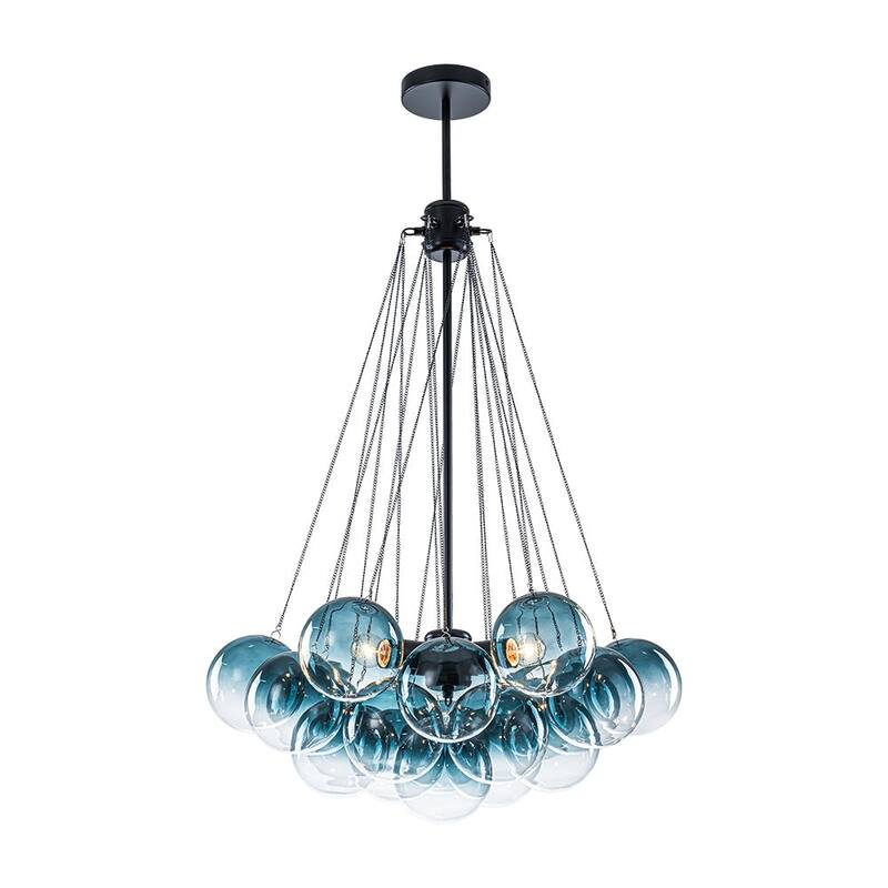 Modern Glam Cluster Gradual Colored Glass Bubble Chandelier