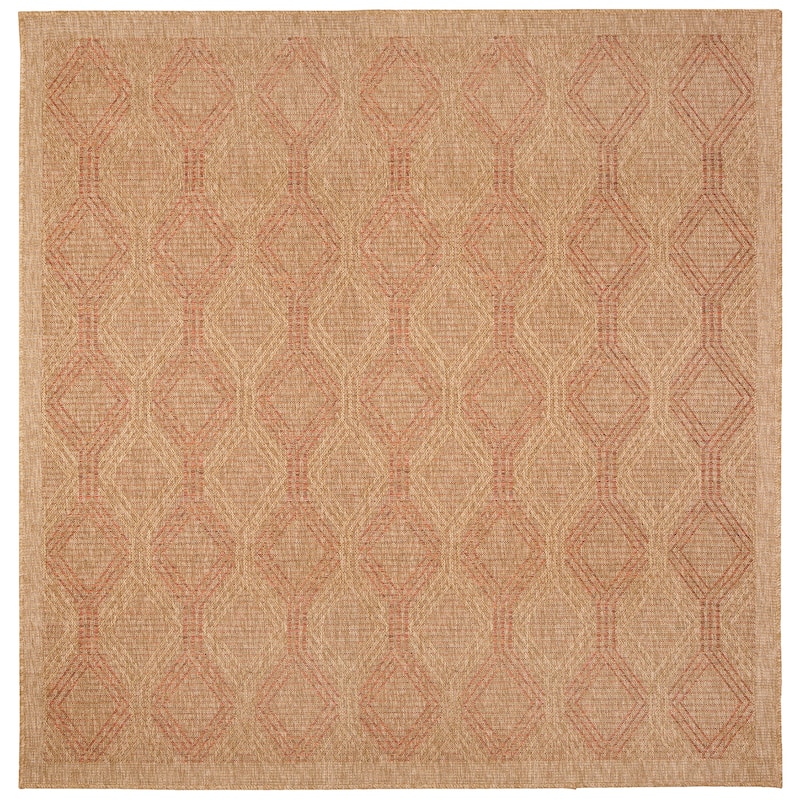 Liora Manne Sahara Links Indoor/Outdoor Rug - 7'10" Square - Terracotta