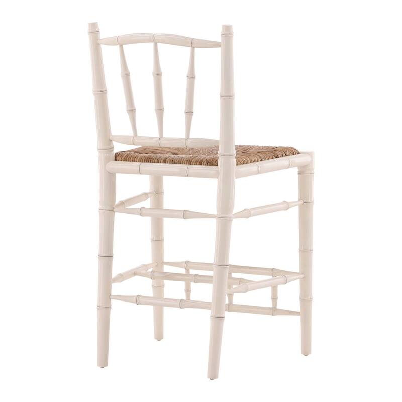 Furniture Classics Natural Mahogany Rush Seat Bamboo Counter Stool