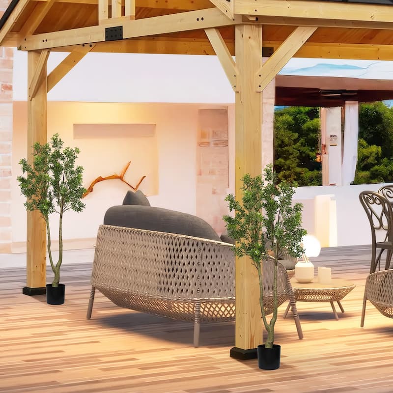 GDFStudio - Zorion 5.2FT Artificial Tree with Faux Natural-Look Trunk and Lush Evergreen Foliage