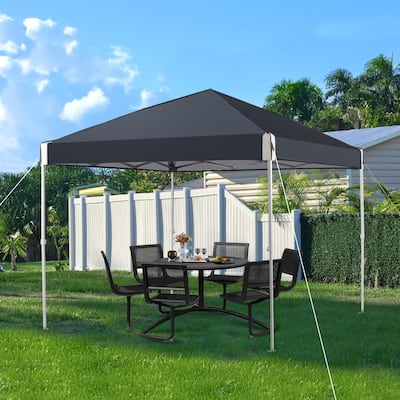 Aoodor 10' x 10' Outdoor Pop Up Canopy Tent, Commercial Instant Reinforce Canopy