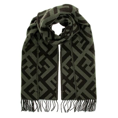 Fendi FF Cashmere Scarf with Fringe